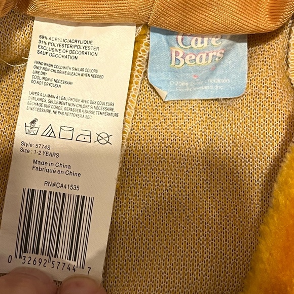 Vintage-CARE BEARS – Toddler Costume 1-2 years - Picture 3 of 8